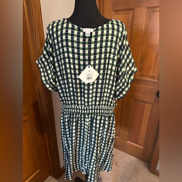 Target 2X Green Plaid Dress NWT - Picture 7 of 10